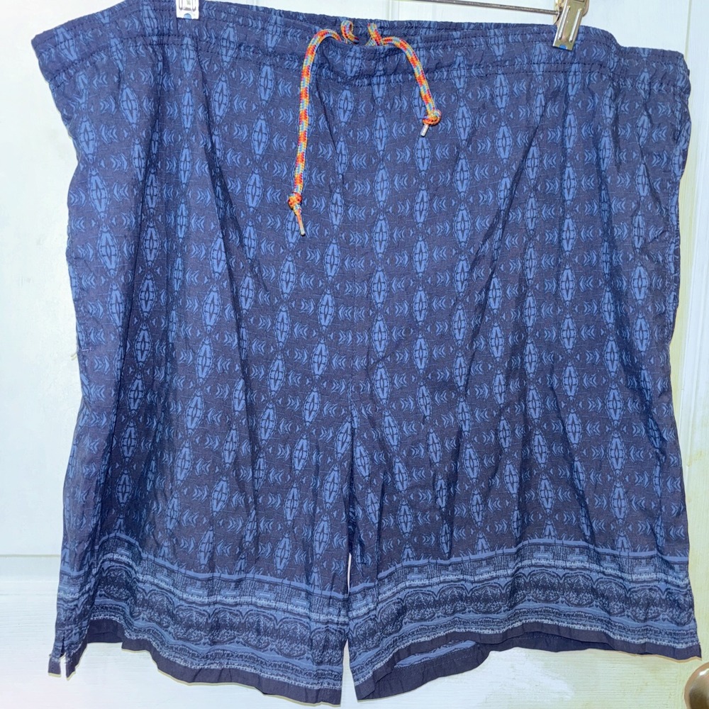 NWOT Greg Norman Swim Trunks Mens Large Blue With Rainbow Drawstring